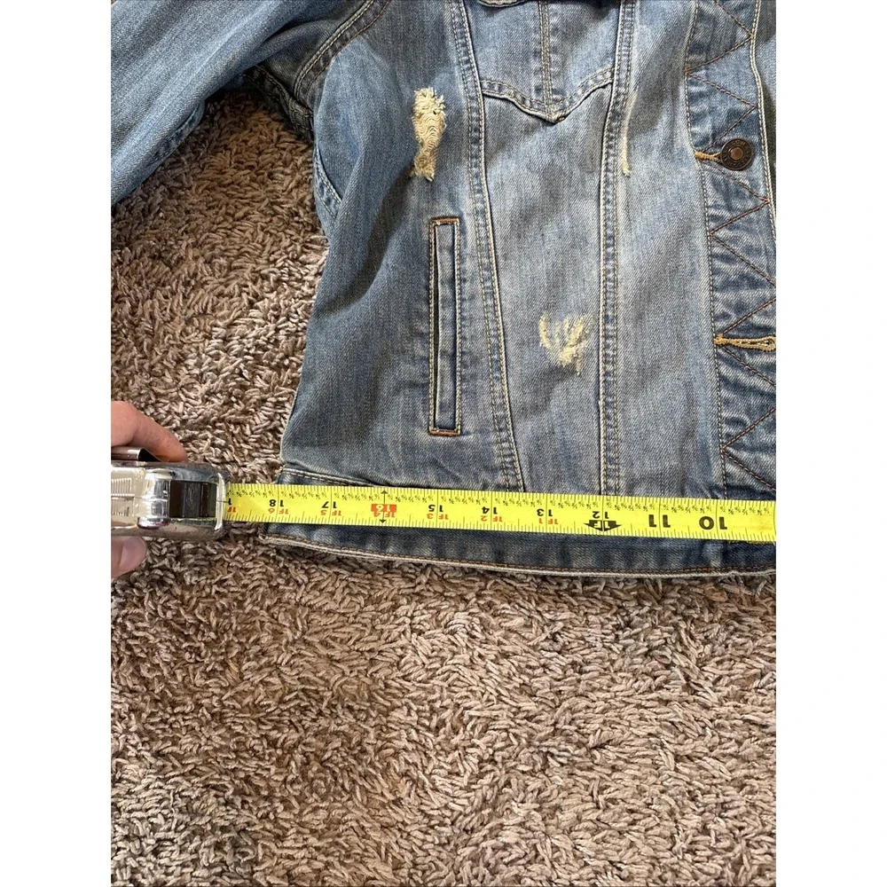 Zco Jean Jacket, Distressed Crop‎ Kids XL Or Women's Small